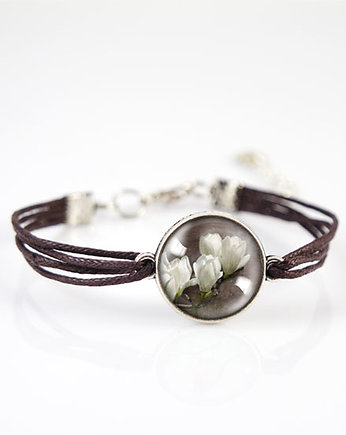 Bransoletka - Magnolia - brązowa, sznurki, yenoo