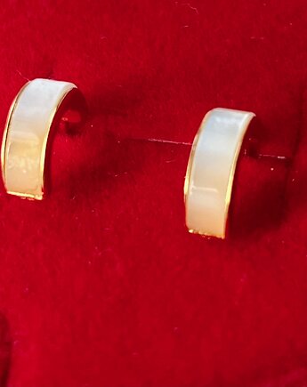 Kolczyki z masą perłową srebro 925 pozłacane, Ade Art