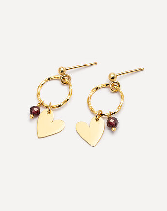 Kolczyki pozłacane z sercem My way, ANIMALKINGDOM