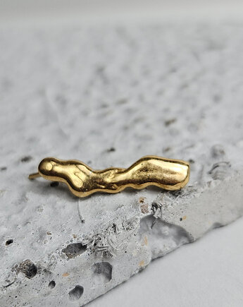 Nausznica srebrna pozłacana organiczna wsuwka, KOBELA