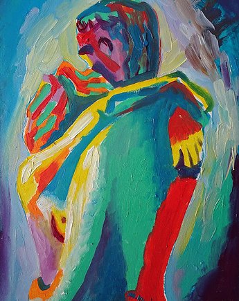 Obraz  fowizm kochankowie para w objęciach, alice oil on canvas