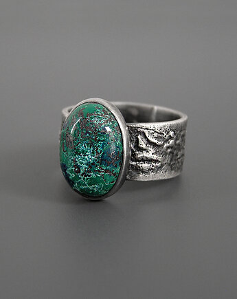 Pierścionek Chryzokola - srebro 925, rozmiar 15, Pastelove Jewelry