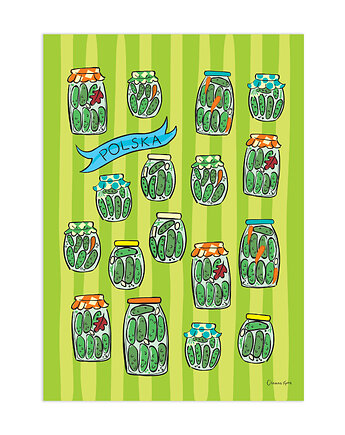 Plakat A4 Polska Ogórki, Gliniana Kura