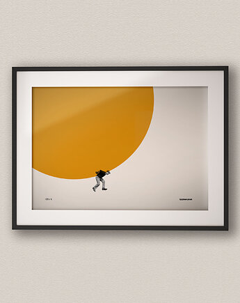 Minimalistyczny poziomy plakat Syzyfowe Prace - Kolaż Fine Art, DAPIDOKA