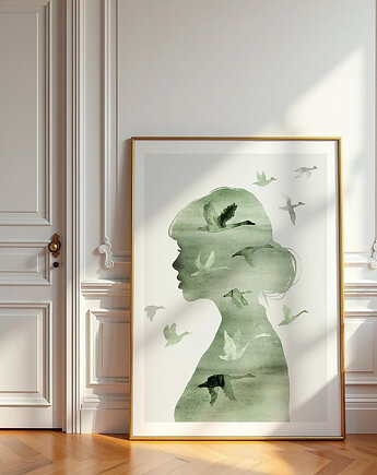 Plakat Kobieta zielona  50x70 cm, Anita Tomala