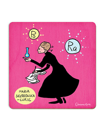 Podkładka pod kubek Polacy Maria Skłodowska-Curie, Gliniana Kura