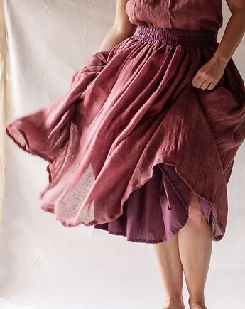 Lniana spódnica TUTU antyczny róż, TAFTYLI