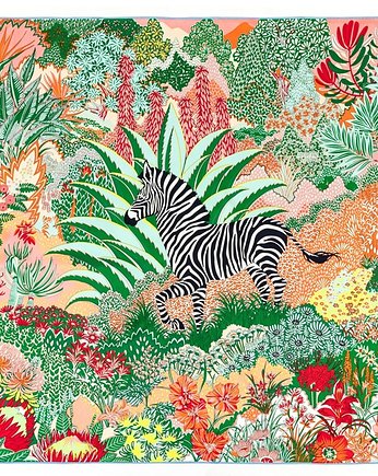 SZAL SZALIK jedwab Apaszka jedwabna ZEBRA, AKADEMIA STYLU