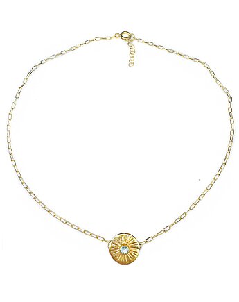 Naszyjnik z topazem i motywem słońca, Bijoux by Marzena Bylicka