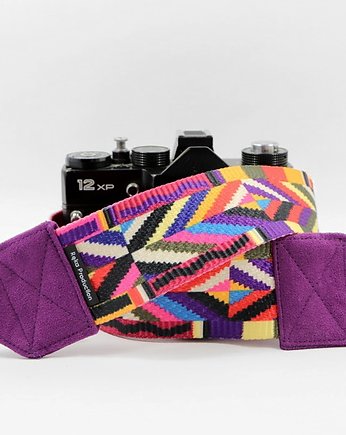 Kolorowy pasek do aparatu na szyję dla fotografki Colors Violet, RękaProduction