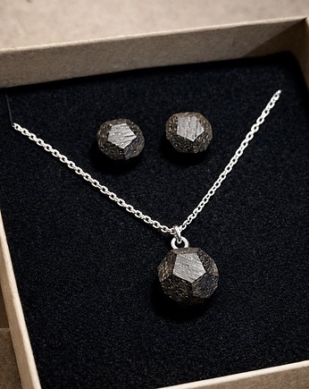 Subtelny zestaw biżuterii z czarnego dębu, MARACHIC