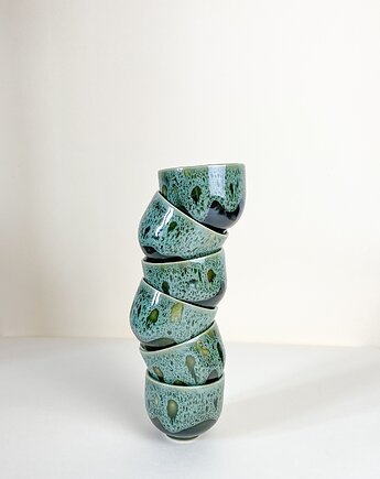 Czarka espresso 60ml [zielona w cętki] retro vintage, FORMY PROSTE