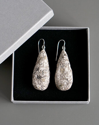 Wiszące kolczyki z masy papierowej, STUDIO blureco