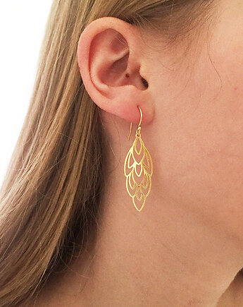 Długie Eleganckie ażurowe kolczyki srebro