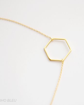 Gold Plated Hexagon Necklace, Le Boho Bleu