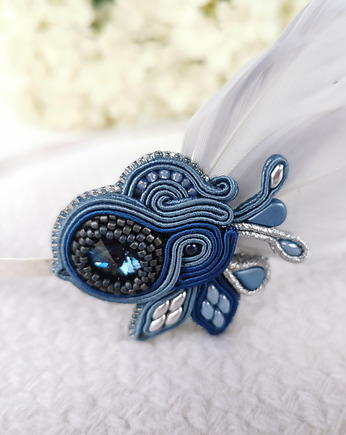MILLIE Fascynator/ opaska do włosów z piórkami, Milame Soutache
