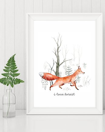 Plakat. Leśne przygody, lis, Love Life and Forest