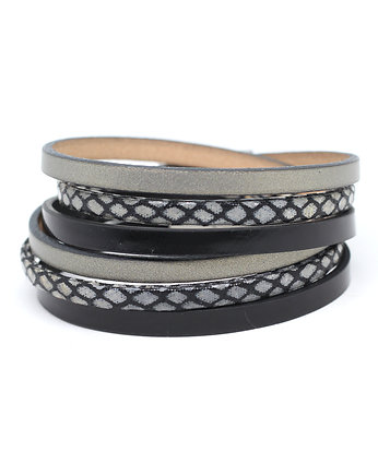 Bransoletka czarno-szaro-perłowa, Kociokwik Jewelry