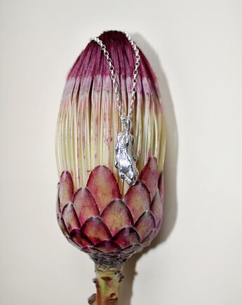 Długi naszyjnik srebrny - Ogórek kiszony, pills.jewelry