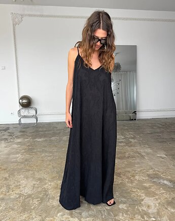 Sukienka Motion black jackard maxi, Patchouli