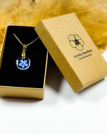 Okrągły naszyjnik z niezapominajką złoty, Lovely Jewellery