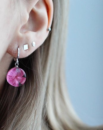 Kolczyki z naturalnymi kwiatami w żywicy, Bioevgenika Jewelry