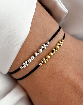 Brasnoletka Bubble naczarnej nici, Martellie Jewellery