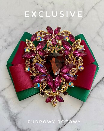 Kolekcja Exclusive Brosza z ozdobą w kolorze wina NEW, Pudrowy Różowy