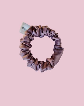 Gumka jedwabna, scrunchie, gumka satynowa lawendowy róż MINI, Capillum