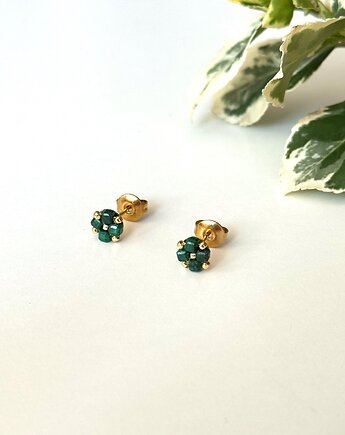 Kolczyki sztyfty malachit, Mavipoppy