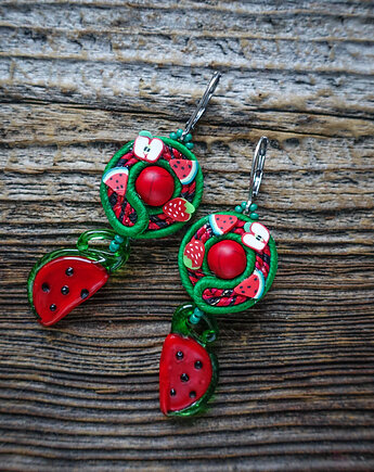 Owocowe letnie kolczyki soutache, Mró Soutache