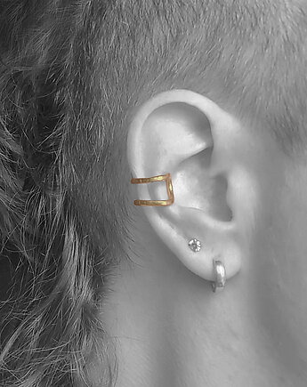 Nausznica DUBL złocona na środek ucha, COCONUT