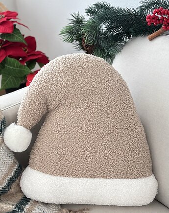 Poduszka W Kształcie Czapki Mikołaja Beżowa Boucle, poduszkownia