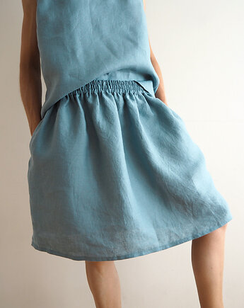 Lniana spódnica z  kieszeniami MEW, madebyjokpa