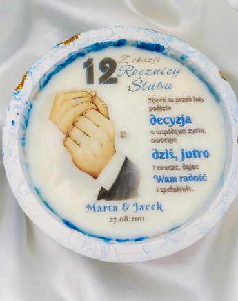 Na 12 rocznicę ślubu spersonalizowany prezent/ XL, Swiecznikowo
