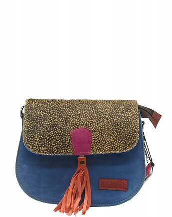 Torebka listonoszka zamszowa damska regulowany pasek kolorowa OLIVKA, Olivka Warsaw