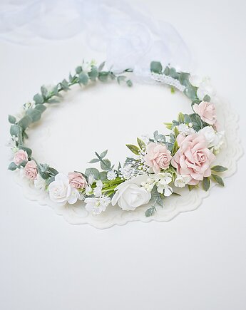 Wianek komunijny dla dziewczynki zieleń,boho na gałązkach, Petite Dame