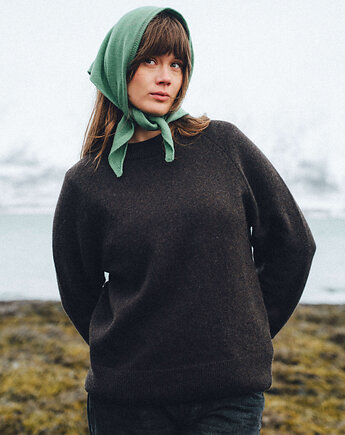BARIBAL Brązowy Sweter Oversize a la bluza Wełniana 100% Merino, KOPYTO