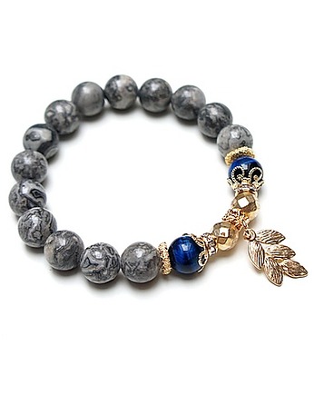 Jasper and dark blue /glamour/ -  bransoletka, KiKa pracownia