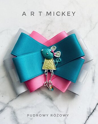 Brosza  z Myszką w stylu  Art Mickey New, Pudrowy Różowy