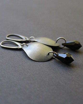Kolczyki Swarovski czarne krople, fado