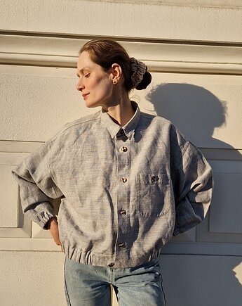 Szara bomberka kurtka wiosenna upcyklingowa 1/1, From.us brand