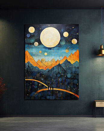 Księżyce Diuny - Obraz na płótnie - Druk, Rama - Impresjonizm, Loft #19, Black Sapphire Art