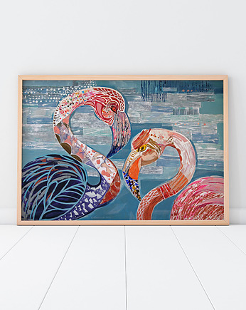 Plakat Flamingi, Gabriela Krawczyk