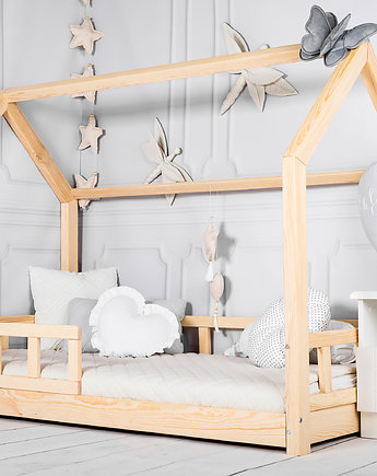 Łóżko domek 80x160 z barierkami Komin Gratis, OSOBY - Prezent dla dziecka