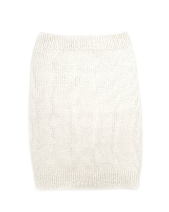 Cienki miękki biały komin wełniany z alpaki, Holy Alpaca Knit