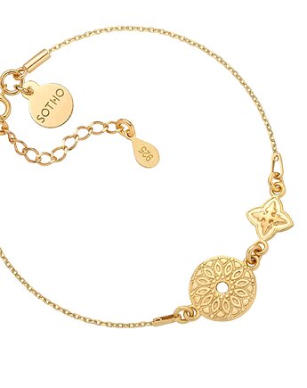 Złota bransoletka z rozetką i medalionem, SOTHO