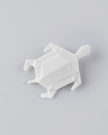 Broszka Porcelanowa Origami Żółw Biała, StehlikDesign