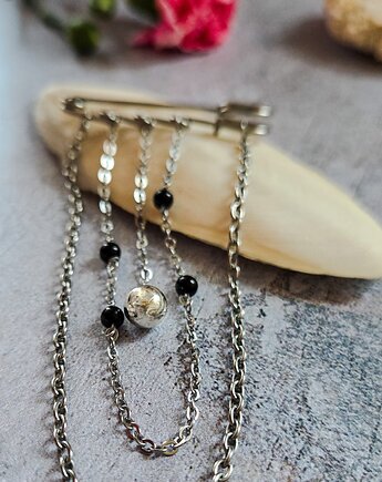 Broszka agrafka, turmalin, Figa handmade accessories