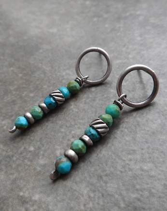 Turkusiki na okrągło srebro 925, Lahovska